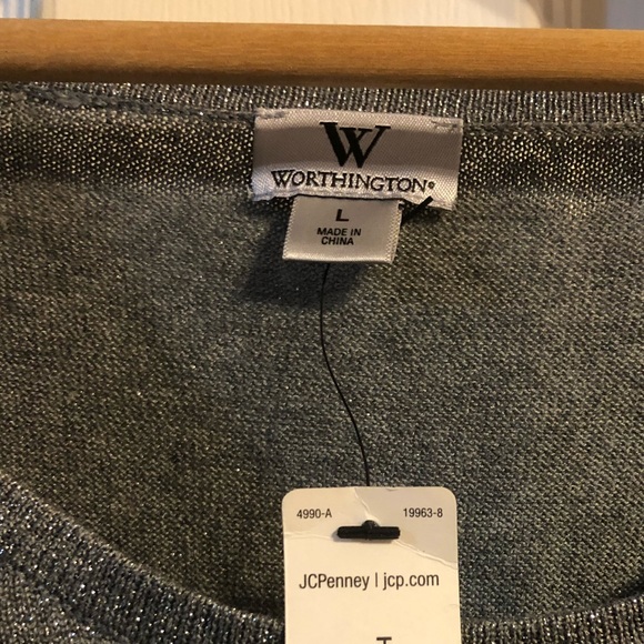 NWT, Sz. L, Worthington Silver & Grey Sweater 💥 - Picture 5 of 5
